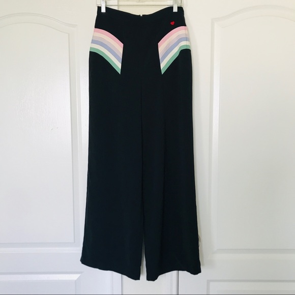 Dear Drew Art Deco Wide Leg Y2K Pants size 2 - Picture 2 of 9